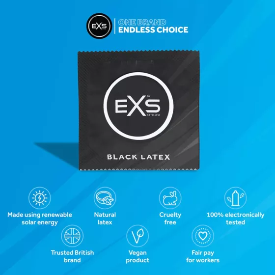 EXS Black Latex fekete óvszer (12 db)
