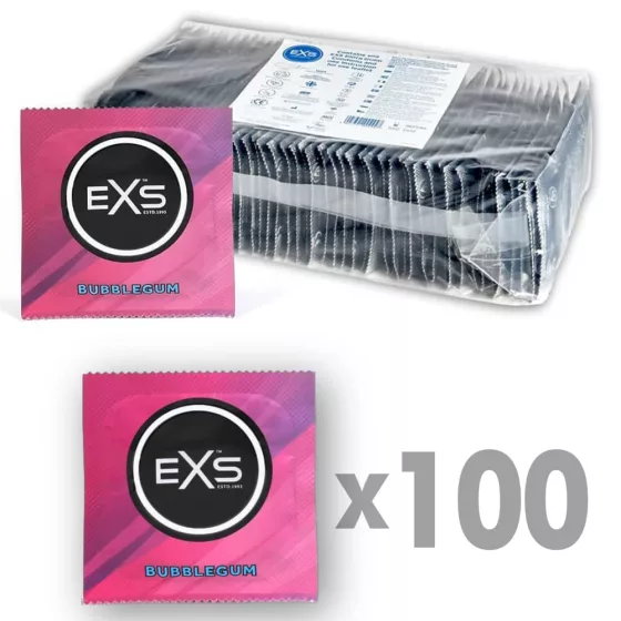 EXS Bubble Gum óvszer, rágógumi aromával (100 db)