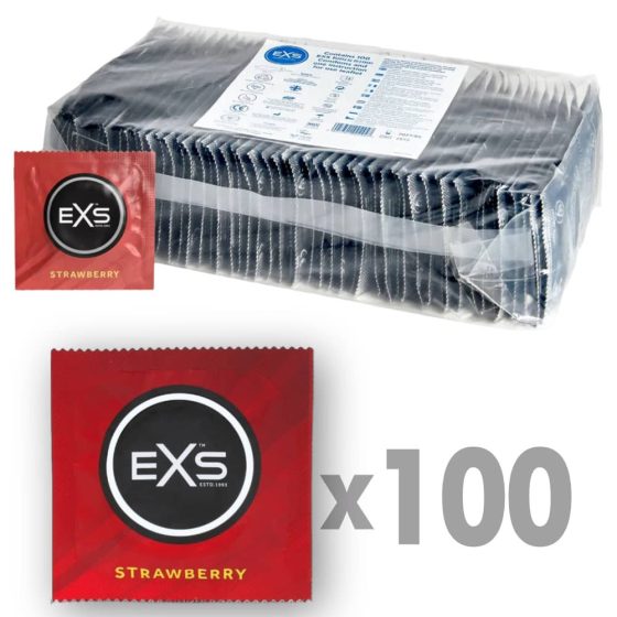 EXS Strawberry óvszer, eper aromával (100 db)