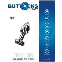   Buttocks The Glider vibrációs fém anál dildó, akkumulátorral (S méret  - 7,6 cm)