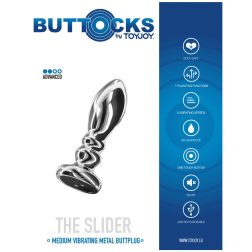   Buttocks The Slider vibrációs fém anál dildó, akkumulátorral (M méret  - 8,9 cm)