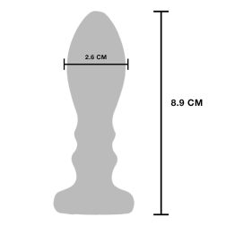   Buttocks The Slider vibrációs fém anál dildó, akkumulátorral (M méret  - 8,9 cm)