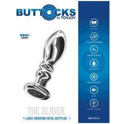   Buttocks The Slider vibrációs fém anál dildó, akkumulátorral (L méret  - 11,3 cm)