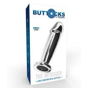 Buttocks The Intruder vibrációs fém anál dildó, akkumulátorral (11,8 cm)