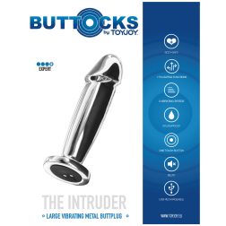   Buttocks The Intruder vibrációs fém anál dildó, akkumulátorral (11,8 cm)