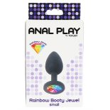   Toy Joy Rainbow Booty Jewel szilikon fenékdugó, szivárványos betéttel (S méret)