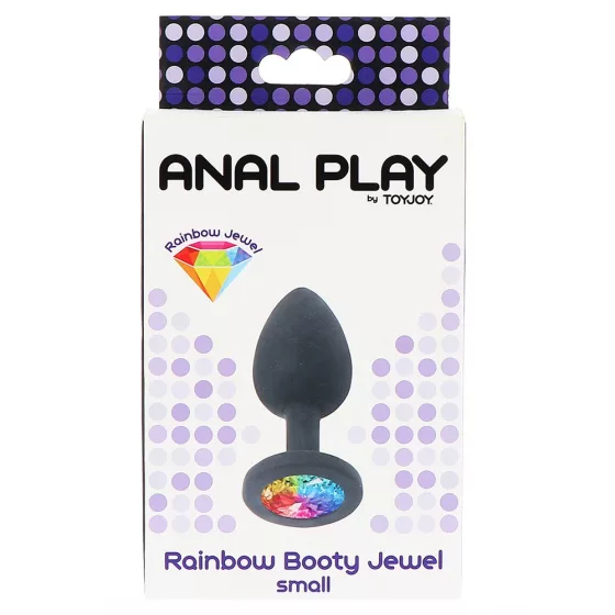 ToyJoy – Rainbow Booty Jewel szilikon anál dildó szivárványos akrildísszel (S méret)