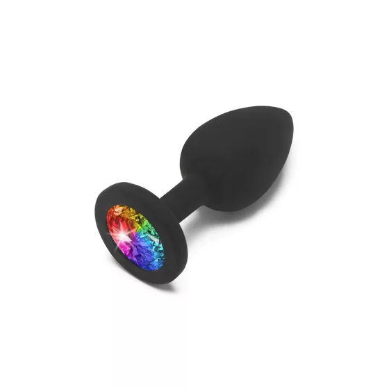 ToyJoy – Rainbow Booty Jewel szilikon anál dildó szivárványos akrildísszel (S méret)