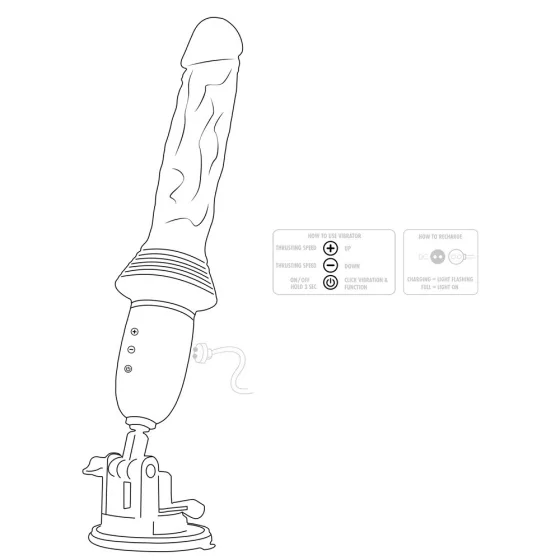 ToyJoy – Magnum Opus Thruster Pro kézi szexgép, távirányítóval, tapadótalppal