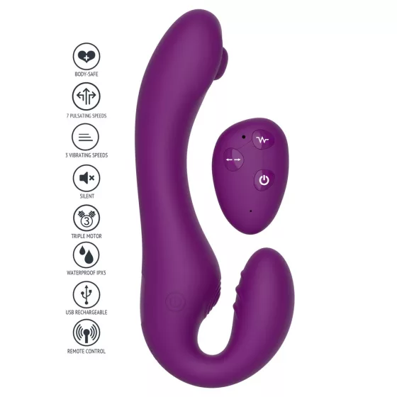 Xocoon Strapless Strap-On hárommotoros, hordható vibrátor, pulzációval