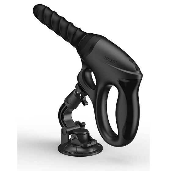 Toy Joy - Cadence PRO+ lökő/forgó/rezgő kézi szexgép, tapadótalppal (fekete)