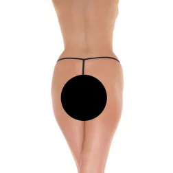 Amorable csipkés mini tanga, nyitott (fekete)