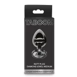  Taboom – Luxury fém anál dildó fekete kristállyal (M méret)