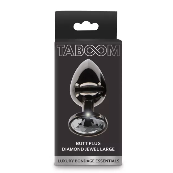 Taboom – Luxury fém anál dildó fekete kristállyal (L méret)