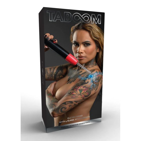 Taboom Luxury elektro stimuláló pálca (4 db üveg feltéttel) (fekete-piros)