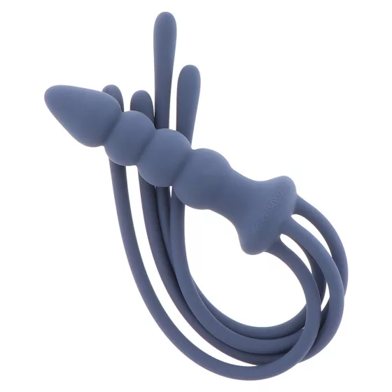 Taboom – Silicone Supreme korbács, dildós nyéllel, szilikonból