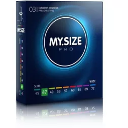My Size Pro – 47. - 3 db egyedi méretű óvszer (47 mm)