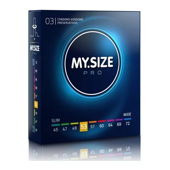 My Size – Pro 53. - egyedi méretű óvszer (53 mm, 3 db)