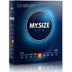 My Size – Pro 57. - 3 db egyedi méretű óvszer (57 mm)