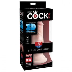 King Cock Plus Triple Density 6" tapadótalpas dildó (15 cm)