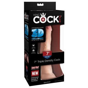 King Cock Plus Triple Density 7" tapadótalpas dildó (18 cm)