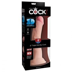   King Cock Plus Triple Density 8" tapadótalpas dildó (20 cm)