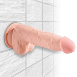   King Cock Plus Triple Density 5" tapadótalpas dildó herékkel (13 cm)