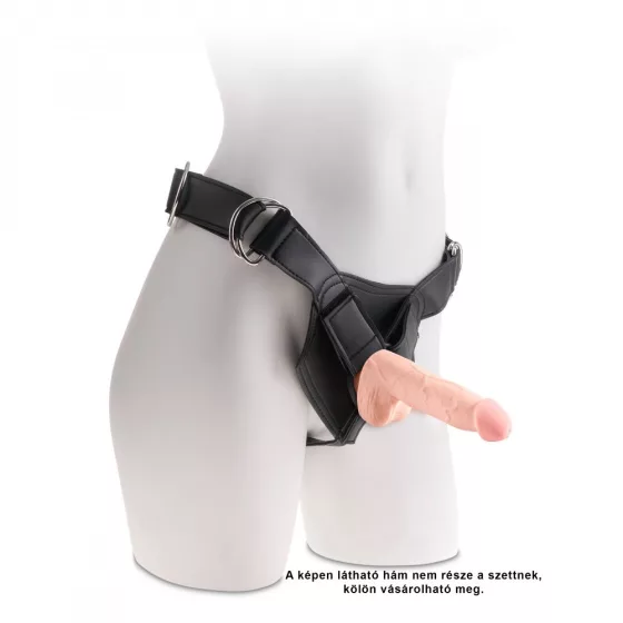 King Cock – Plus Triple Density 6,5" tapadótalpas dildó herékkel (17 cm)