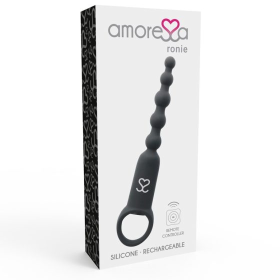 Amoressa Ronie ultra erős, vibrációs anál gyöngysor, távirányítóval (fekete)