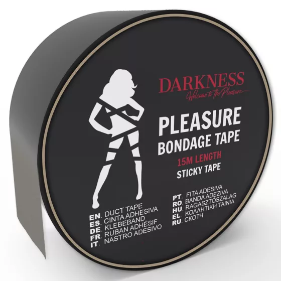 Darkness – Bondage szalag (fekete, ragadós - 15 méter)