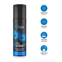   Orgie Sexy Vibe Liquid Vibrator - csikló stimuláló gél hölgyeknek, extra bizsergetéssel (15 ml)