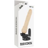   Basecock tapadótalpas vibrátor, vezetékes távirányítóval (világos bőrszín - 19,5 cm)