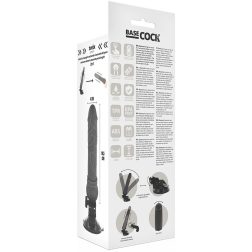   Basecock tapadótalpas vibrátor, vezetékes távirányítóval (fekete - 19,5 cm)