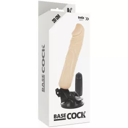   Basecock tapadótalpas vibrátor, vezetékes távirányítóval (világos bőrszín - 20 cm).