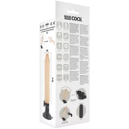   Basecock tapadótalpas vibrátor, vezetékes távirányítóval (világos bőrszín - 20 cm).