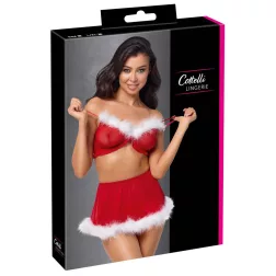   Cottelli 3 részes (melltartó, miniszoknya, tanga) karácsonyi szett (piros)