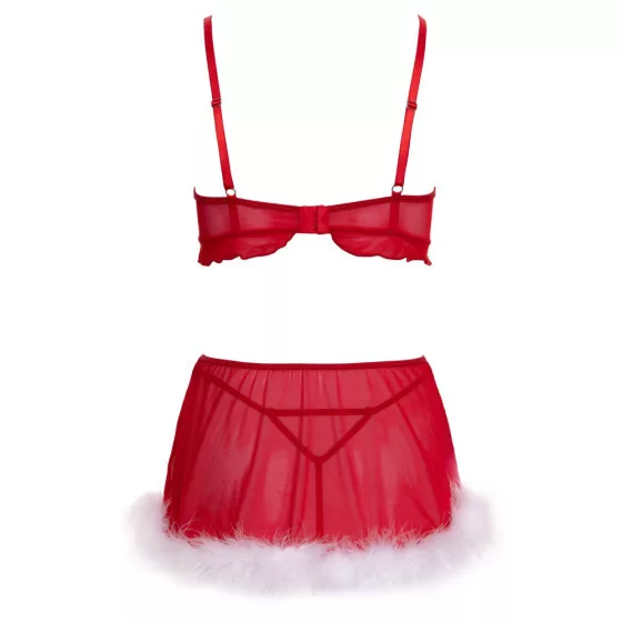 Cottelli 3 részes (melltartó, miniszoknya, tanga) karácsonyi szett (piros)