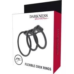 Darkness – tripla gumigyűrűs péniszhám