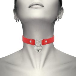 Coquette nyakpánt, zárható lakattal (piros)