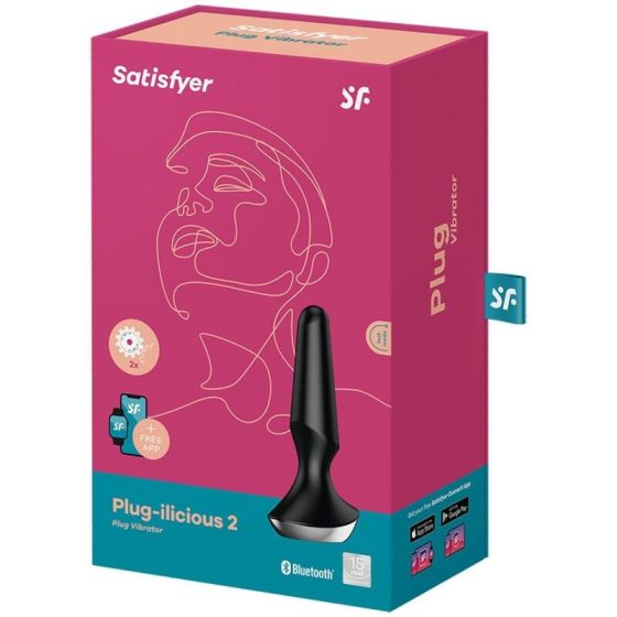 Satisfyer Plug-ilicious 2. anál vibrátor (fekete) (APP-os)