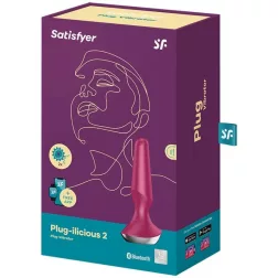 Satisfyer Plug-ilicious 2. anál vibrátor (bordó) (APP-os)