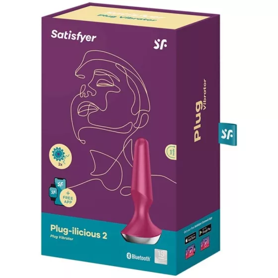 Satisfyer Plug-ilicious 2. anál vibrátor (bordó) (APP-os)