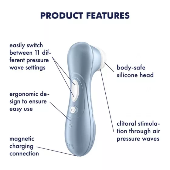 Satisfyer – Pro 2. léghullámos csiklóizgató (kék) (2. generációs)