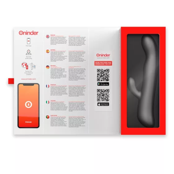 Oninder Oslo klitoriszágas vibrátor, rotációval (fekete) (APP-os)