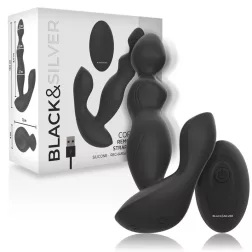   Black & Silver Cora kétmotoros análvibrátor, távirányítóval