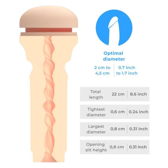 Kiiroo Feel Stroker extra szűk popsi maszturbátor (világos bőrszín, PowerBlow szívókészülék kompatibilis)