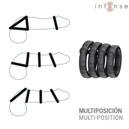   Intense – Model 10 Michiel - négyrészes pénisz- és heregyűrű készlet