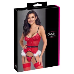   Cottelli 2 részes (fűzős jellegű felső, tanga) karácsonyi szett (piros)