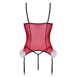   Cottelli 2 részes (fűzős jellegű felső, tanga) karácsonyi szett (piros)