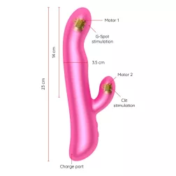   Oninder Oslo klitoriszágas vibrátor, rotációval (pink) (APP-os)